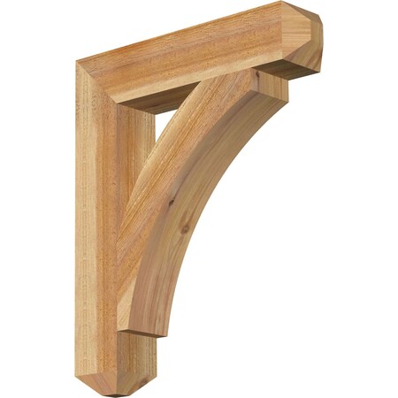 Ekena Millwork Thorton Craftsman Rough Sawn Bracket, Western Red Cedar, 4"W x 20"D x 24"H BKT04X20X24THR04RWR